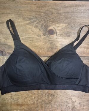 Deese Wireless Mesh Crossfront Black Bra 42B